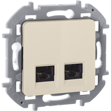 Розетка компьютерная двойная RJ45 категория 5e UTP - Legrand Inspiria - слоновая кость — фото 10