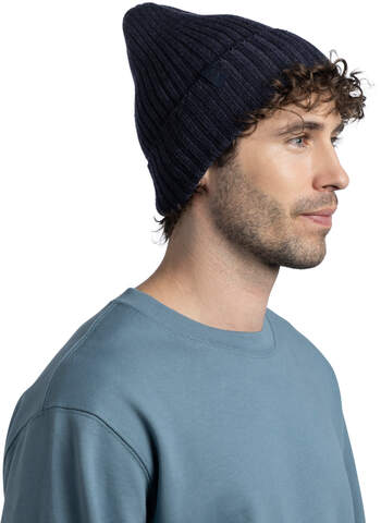 Картинка шапка вязаная Buff Knitted Norval Night Blue - 2