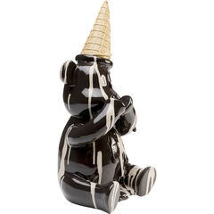 Фигура декоративная Sitting Gelato Bear «Сидячий мишка с мороженым» 37 см, Чёрный