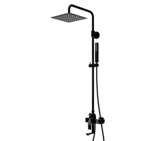 WasserKRAFT Glan A16701 Душевая система со смесителем и изливом на ванну, цвет: чёрный фото