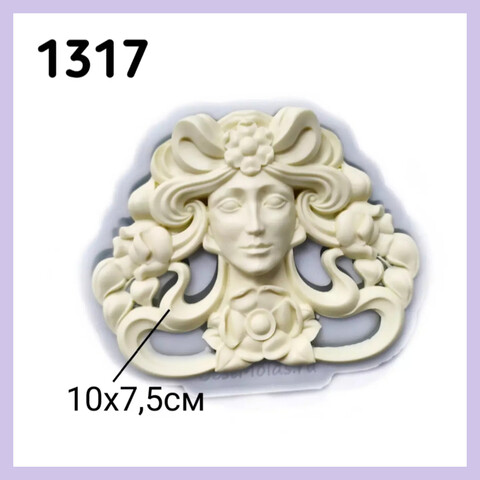 1317 Молд силиконовый. Орнамент с женским лицом (средний)