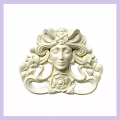 1317 Молд силиконовый. Орнамент с женским лицом (средний)