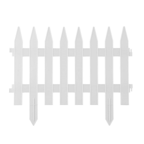 GRINDA Классика, 28 х 300 см, белый, 7 секций, декоративный забор (422201-W)