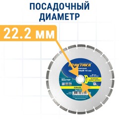 Диск алмазный сегментный ПРАКТИКА Мастер 230 х 22 мм (030-702)
