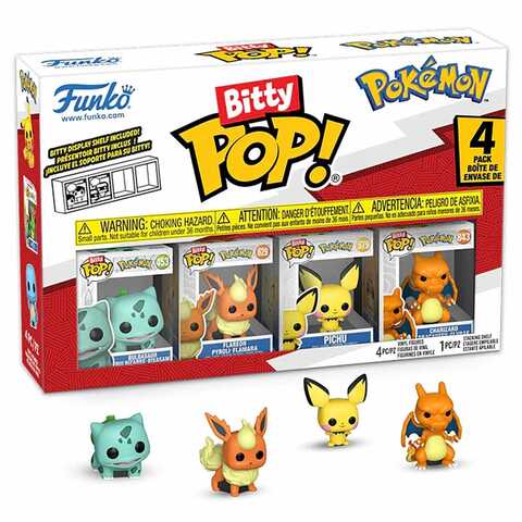 Funko Bitty POP! Pokemon: Bulbasaur + Flareon + Pichu + Charizard
