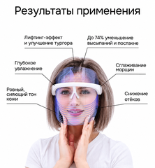 Светодиодная LED маска для омоложения кожи лица и шеи с 7 цветами