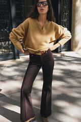 ZARA БРЮКИ FLARED, КОРИЧНЕВЫЙ