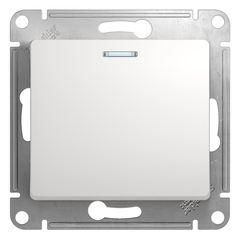 Schneider Electric Glossa Белый Выключатель 1-клавишный с подсветкой схема 1а, механизм IP20 скрытая установка GSL000113
