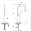 Gessi Goccia 33608#031 Смеситель для раковины на 1 отверстие, высокий, излив 174мм R=90, цвет: хром