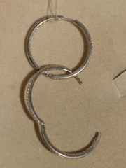 Конго 3,3 см. с куб.циркония (серьги из серебра)