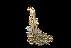 Силиконовый молд № 4001 Вензель угловой большой левый
