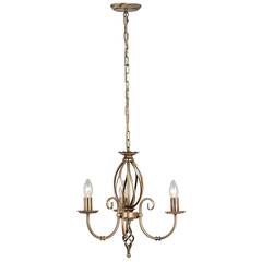 Бронзовая классическая люстра на 3 лампы Elstead Artisan ART3-AGD-BRASS, E14, в гостиную