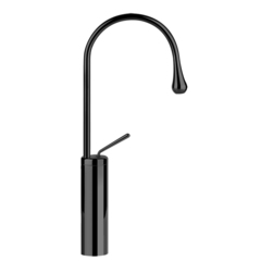Gessi Goccia 33608#299 Смеситель для раковины на 1 отверстие, высокий, излив 174мм R=90, цвет: черный фото