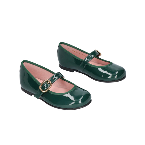 Лаковые кожаные туфли Pretty Ballerinas в зеленом цвете