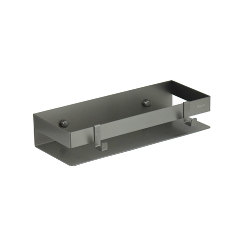 Lemark Shelf Line 9776051 Полка для душа прямая 300 мм из нерж. стали с крючками, графит