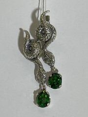 Кобра (серьги из серебра)