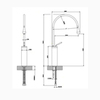 Gessi Goccia 33609#031 Смеситель для раковины на 1 отверстие, высокий, излив 244мм R=125, цвет: хром