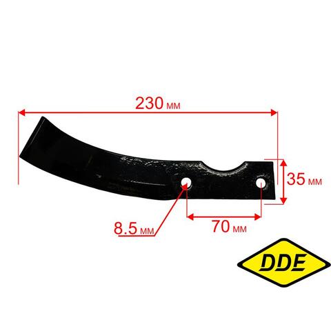 Нож для культиватора DDE Мустанг 2, 3, Кентавры правый (HSD1G80C.KR)