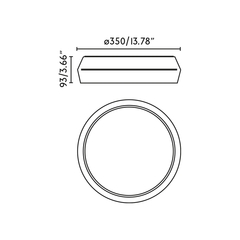 Белый настенный/потолочный светильник Shoku 350 LED 24W 2700K DIM