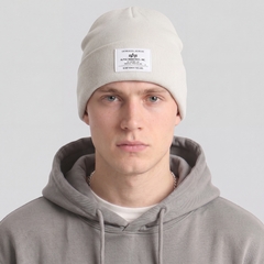 Шапка Alpha Industries Essential Beanie Dune White (Бело-серый)