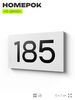 Номер на дверь 185, табличка на дверь для офиса, квартиры, кабинета, аудитории, склада, белая 120х70 мм, Айдентика Технолоджи
