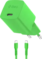Зарядное устройство TTEC SmartCharger GAN 45W AVS PD Travel Fast Chargerс каб USB-C 1,2м, неоновый зеленый