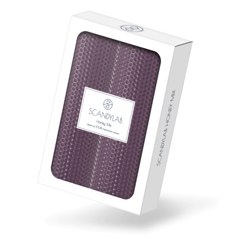 Набор из 2 натуральных свечей SCANDYLAB Honey Mix Dark violet