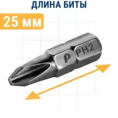 Бита отверточная ПРАКТИКА Профи PH-2 х  25мм ( 2 шт) (035-578)