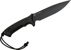 Фото Нож с фиксированным клинком Spartan Blades Harsey Difensa, сталь CPM-S35VN Tungsten DLC, рукоять черная микарта, чехол мультикам