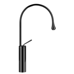 Gessi Goccia 33609#299 Смеситель для раковины на 1 отверстие, высокий, излив 244мм R=125, цвет: черный фото