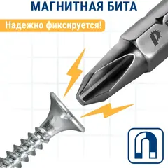 Бита отверточная ПРАКТИКА Профи PH-2 х  25мм ( 2 шт) (035-578)