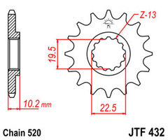 Звезда передняя JT JTF432.15 DR-Z400SM DR 200 DR-Z400