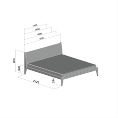 кровать FLY 200*200 орех серый