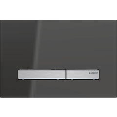 Geberit Sigma 115.788.SD.2 Смывная клавиша, для двойного смыва, цвет металлический хромированный: хромированный черный, зеркальное дымчатое стекло фото