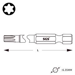 Бита T25 х110мм TORX S2 1шт SGS 63110-T25