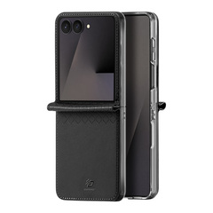 Чехол черного цвета из кожи для Samsung Galaxy Z Flip 8, серия Bril Series Case от Dux Ducis
