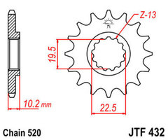 Звезда передняя JT JTF432.15 DR-Z400SM DR 200 DR-Z400