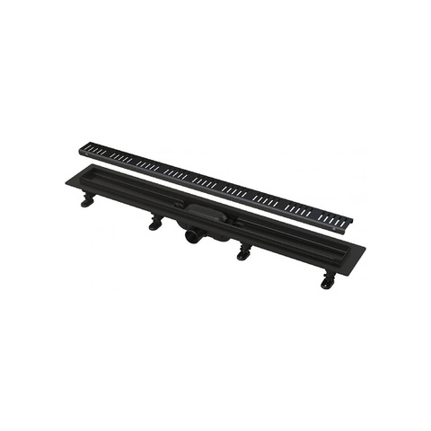 Alcaplast  APZ10BLACK-950M Simple - Водоотводящий желоб с порогами для перфорированной решетки