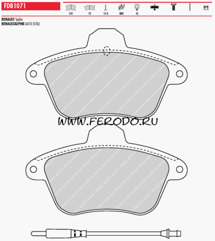 FDB1071 Тормозные колодки дисковые OE 'PREMIER'