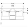 Geberit Renova Plan 879230000 Тумба под раковину, 120x46.3x47.8см, белый / меламин, структура дерева, матовый, белая / блестящая лакированная