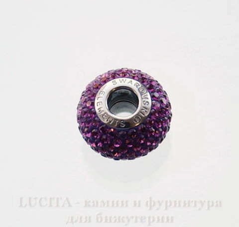 80101 Бусина Сваровски BeCharmed Pave Amethyst 14х9 мм ()