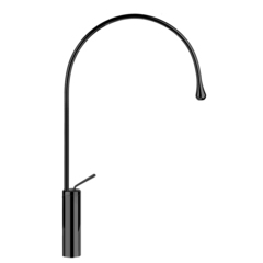 Gessi Goccia 33610#299 Смеситель для раковины на 1 отверстие, высокий, излив 387мм R=197, цвет: черный фото