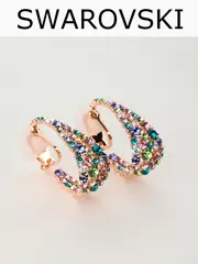 Клипсы Россыпь из разноцветных камней Swarovski