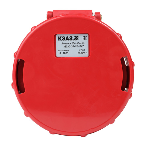 Розетка кабельная 234-63А-6h-380AC-3P+PE-IP67