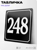Адресная табличка с номером дома 248, на фасад и забор, черная, 25х25 см, Айдентика Технолоджи