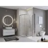 BelBagno TRAY-MR-UNO-R-90-550-35-W-NO Поддон из искусственного мрамора в комплекте с сифоном с чёрной матовой декоративной накладкой