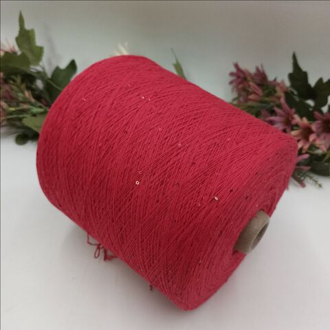 Cotton Sequin Two 100% хлопок, пайетка 2мм 1000м/100гр 004 Малиново-красный