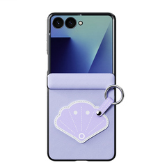 Чехол фиолетового цвета с рисунком для Samsung Galaxy Z Flip 8, серия Luvy Series Case (со съемным ремешком) от Dux Ducis