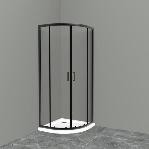 BelBagno Uno UNO-195-R-2-100-C-NERO Душевой уголок радиальный, 100x100, цвет: чёрный