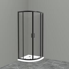 BelBagno Uno UNO-195-R-2-100-C-NERO Душевой уголок радиальный, 100x100, цвет: чёрный фото